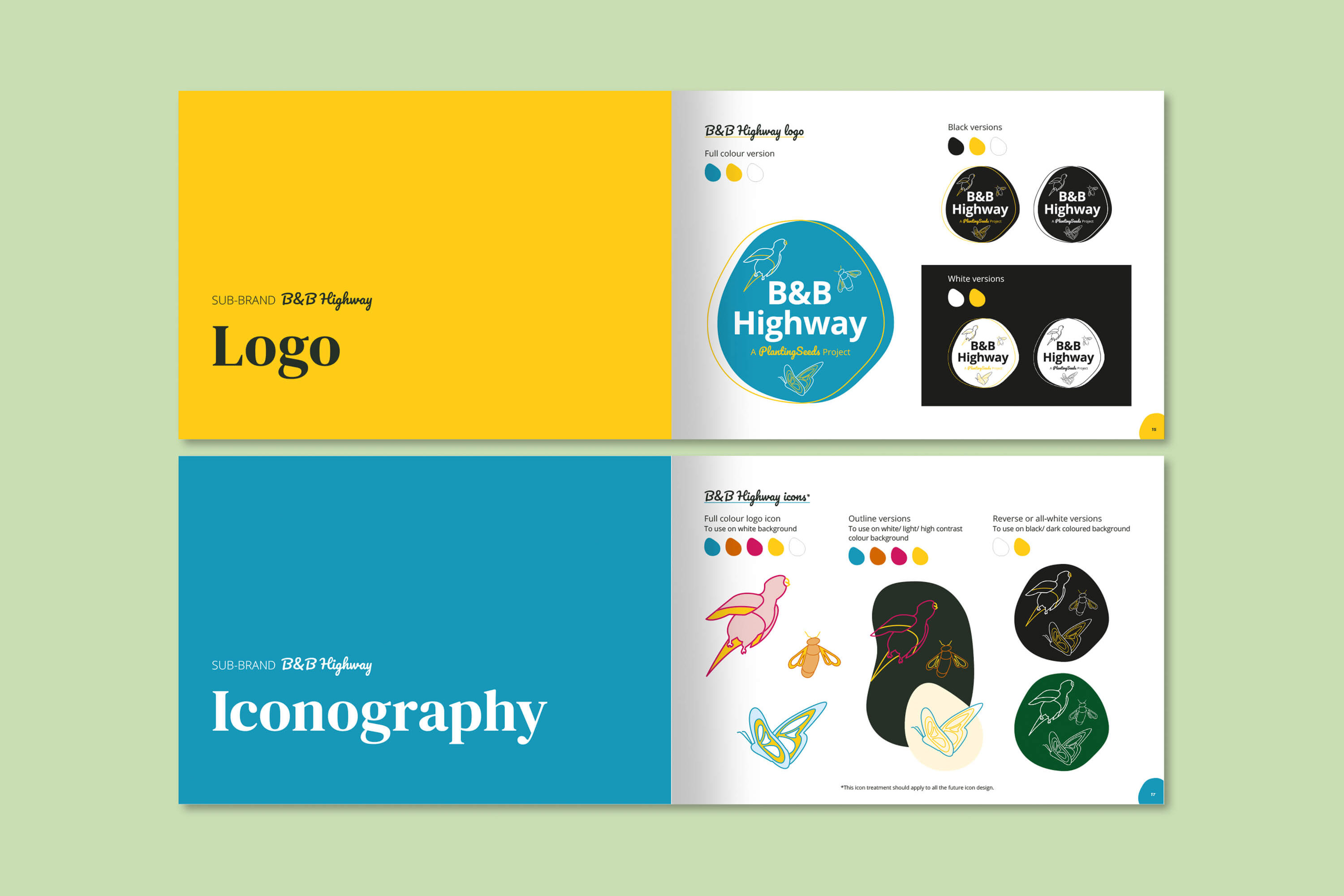 PlantingSeeds brand identity guidelines design - Australian environmental non-profit branding project