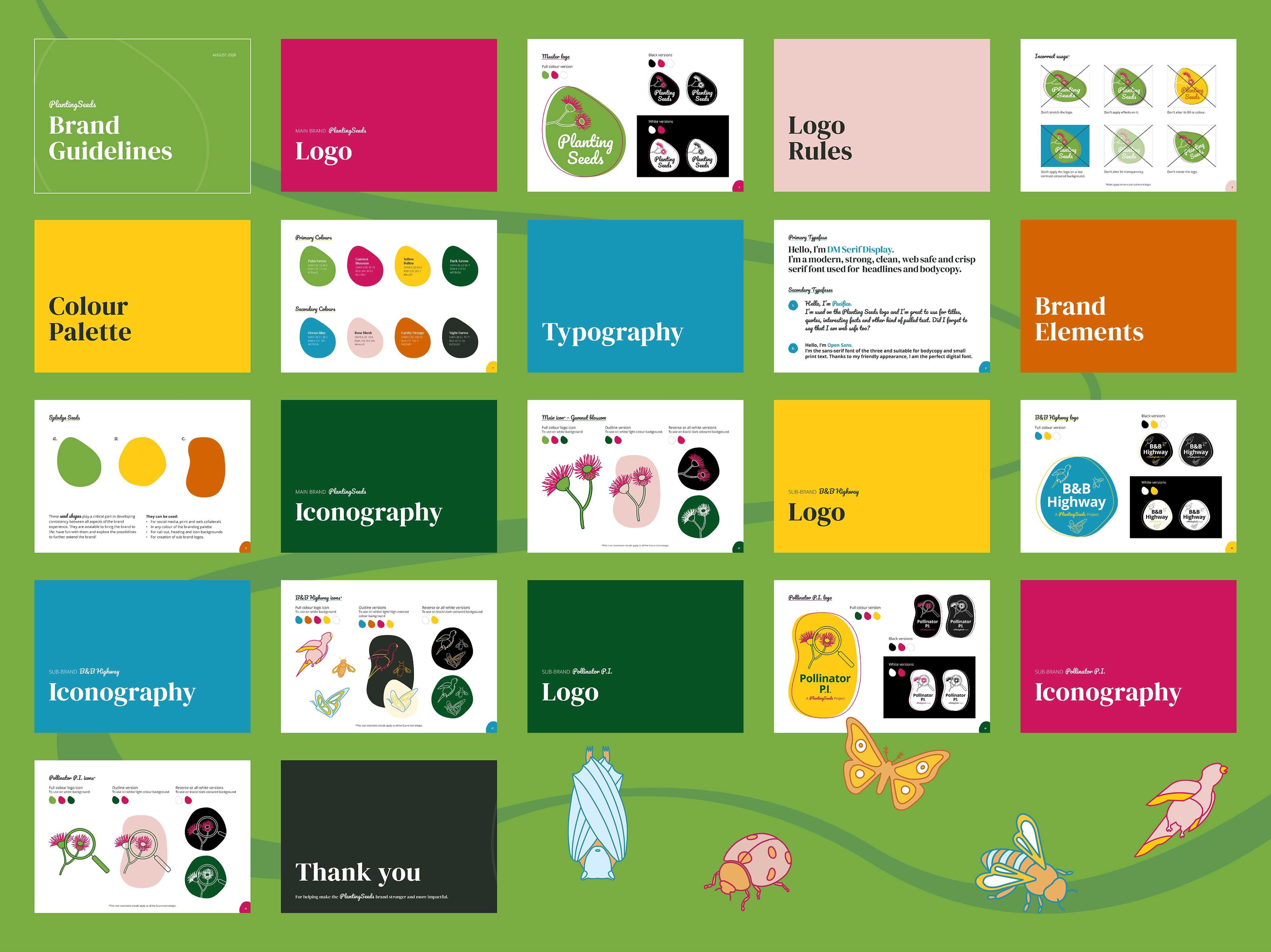 PlantingSeeds brand guidelines Australia - complete environmental non-profit brand identity design