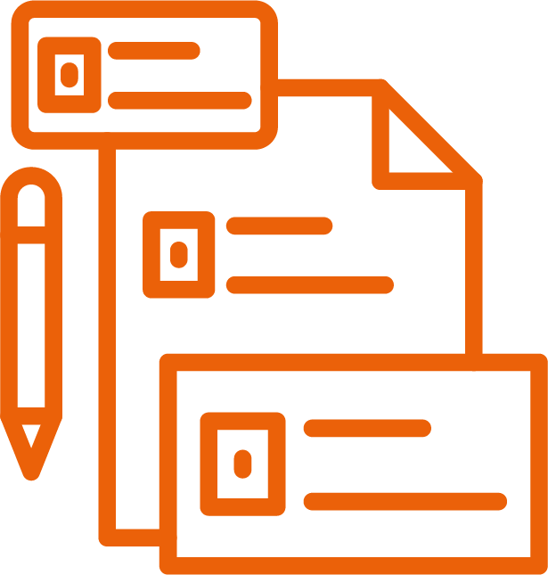 Brand documentation icon representing brand identity and development services