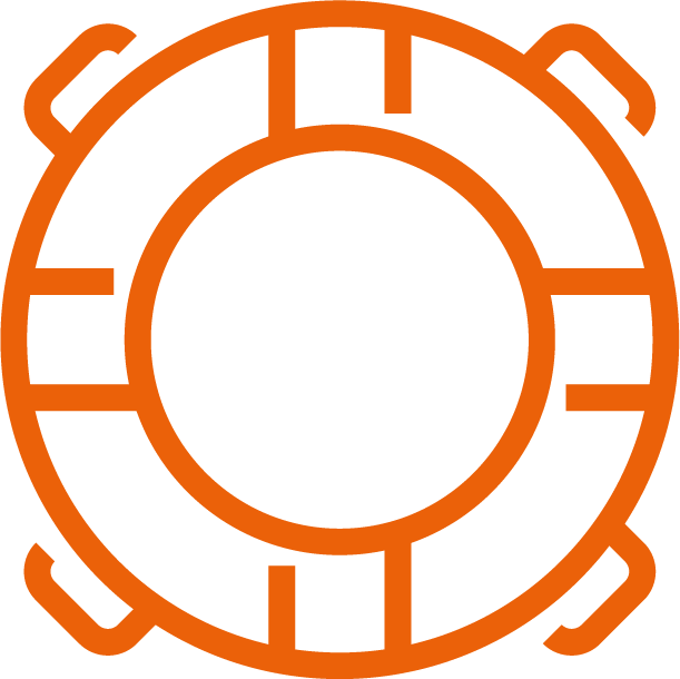 Circular icon representing non-profit and charity marketing services