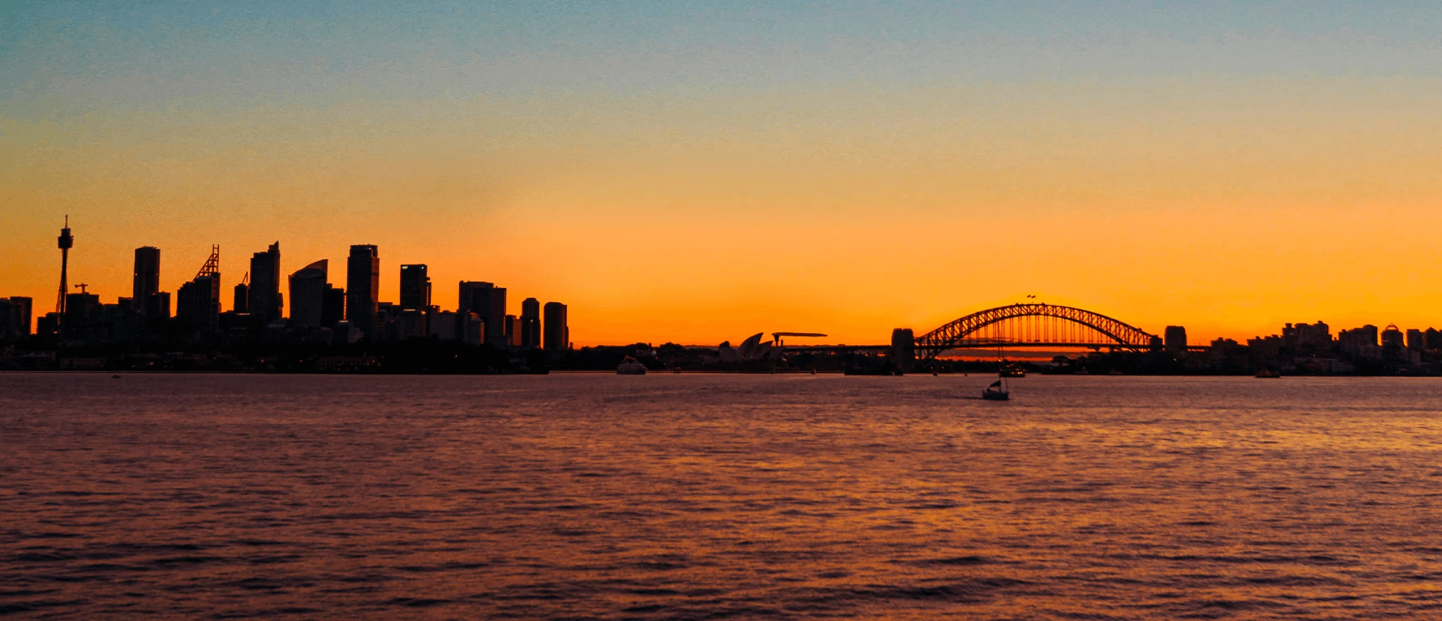 Sydney Harbour at golden hour, representing a local digital marketing agency serving Sydney businesses